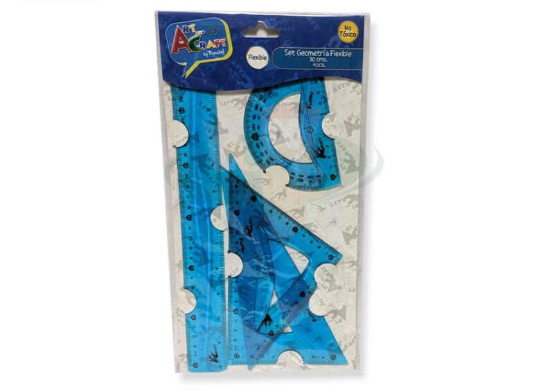 Set geometría flexible 30 cms 4 piezas ARTANDCRAFT