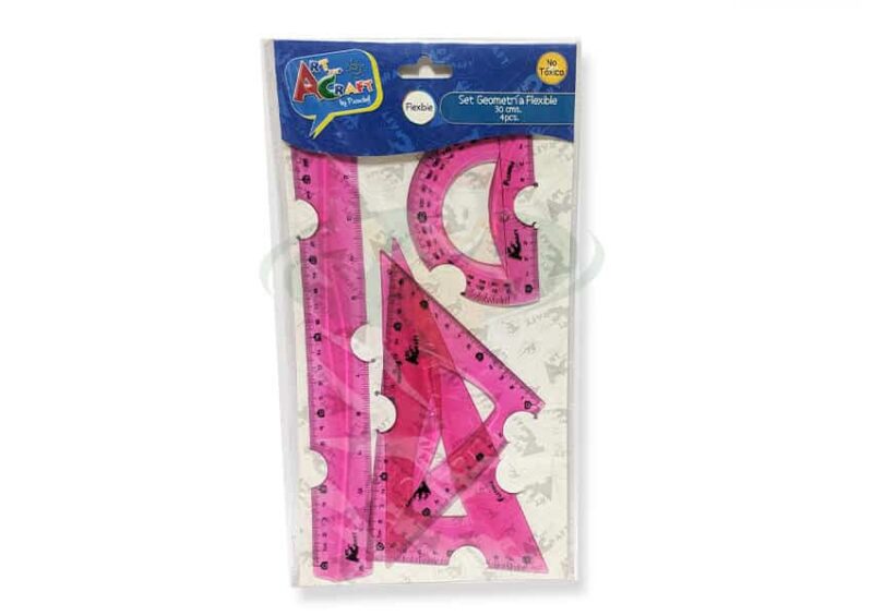Set geometría flexible 30 cms 4 piezas ARTANDCRAFT