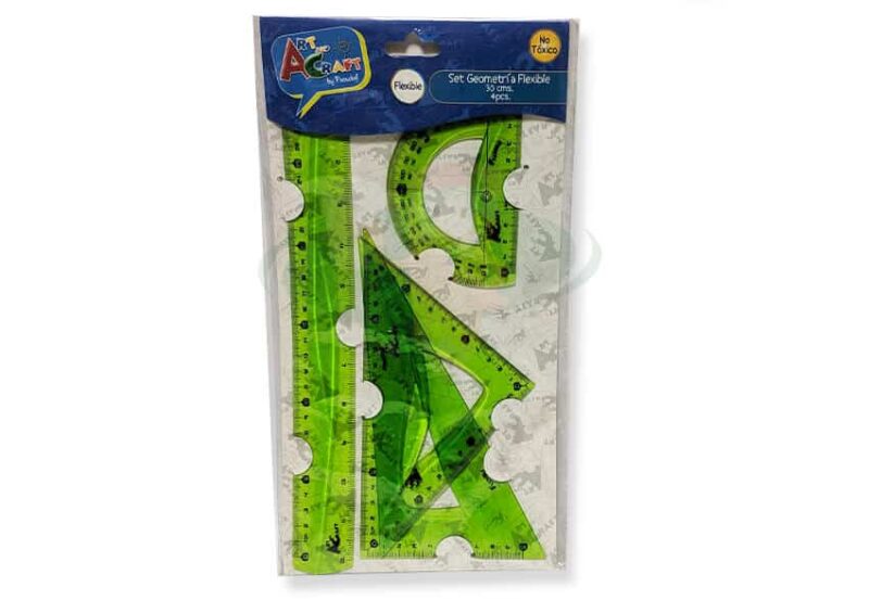 Set geometría flexible 30 cms 4 piezas ARTANDCRAFT