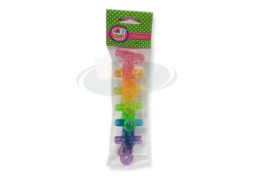 Set apretador doble clip plástico de colores ARTETOP