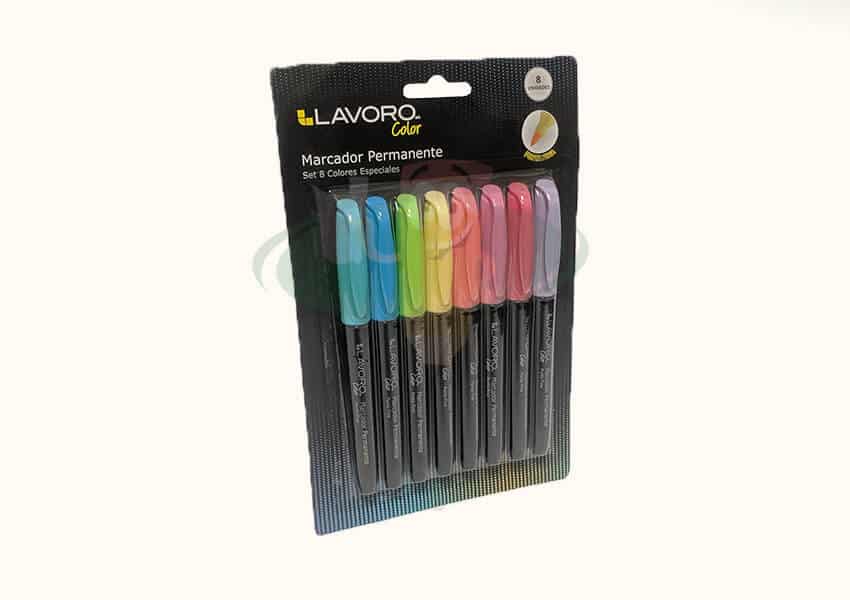 Set marcadores permanente 8 colore pastel LAVORO