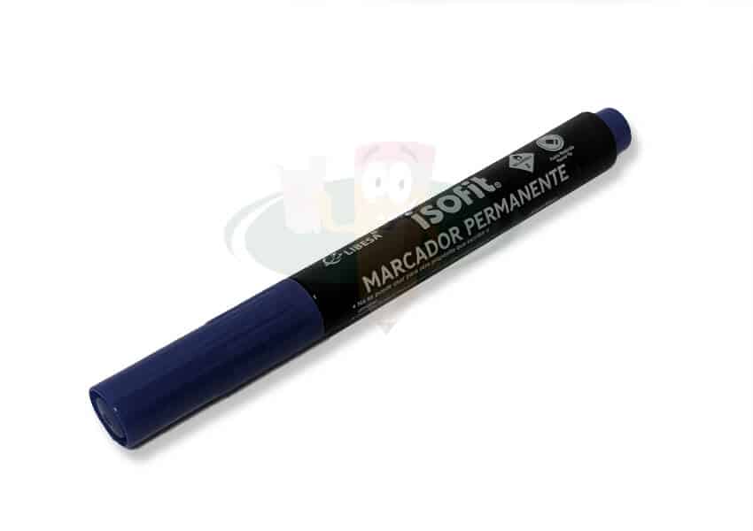 Plumón permanente punta redonda azul ISOFIT