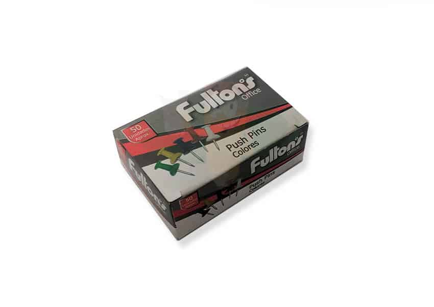 Push pins colores caja 50un FULTONS