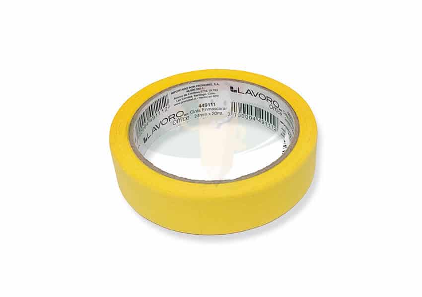 Cinta masking tape 18 mm x 30m amarillo JM