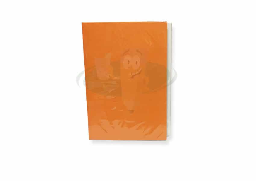 Carpeta escolar plastificada con acoclip naranja