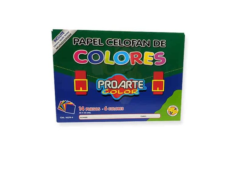 Estuche de papel celofán 14 hojas 6 colores PROARTE