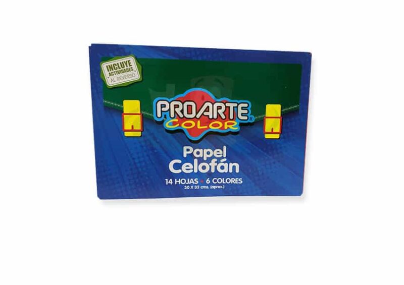 Estuche de papel celofán 14 hojas 6 colores PROARTE