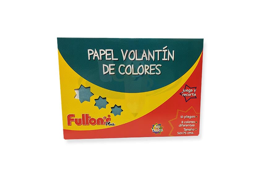 Estuche de papel volantín 10 hojas 8 colores FULTONS