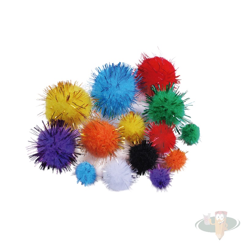 Pompones glitter 78un colores variados ADIX-CREATIVE - Imagen 2