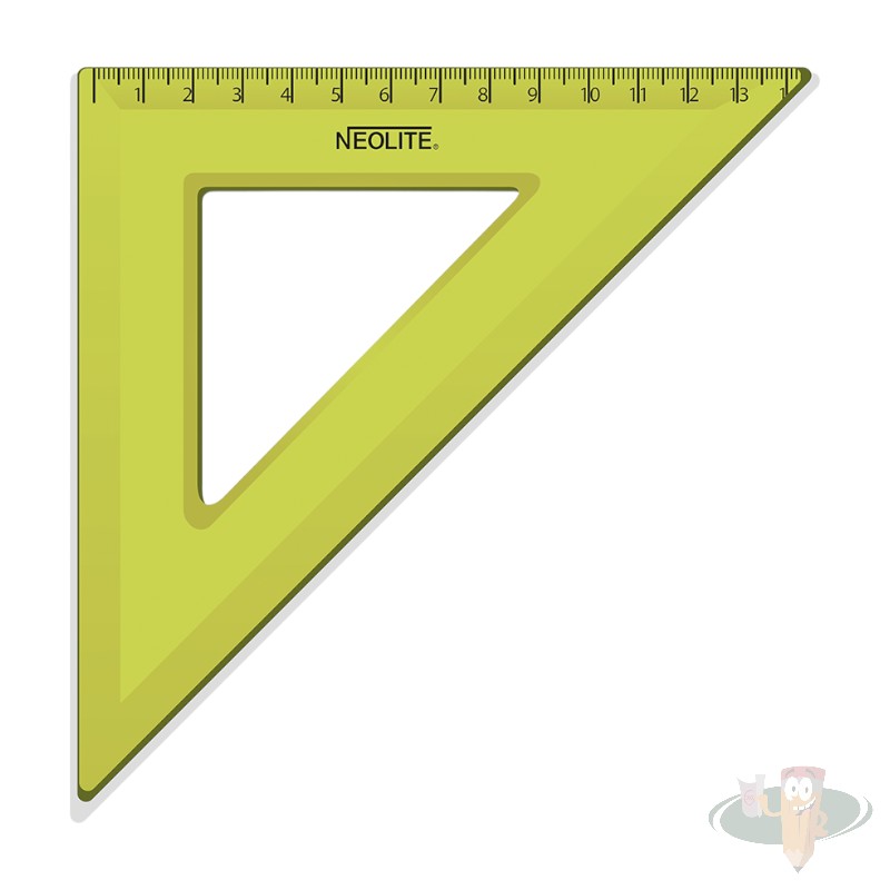 Escuadra plástica biselada green 45° x 20cm NEOLITE