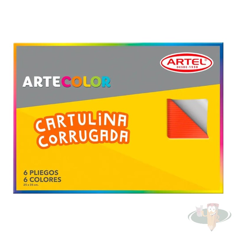 Estuche cartulina corrugada 6 colores 6 pliegos ARTEL