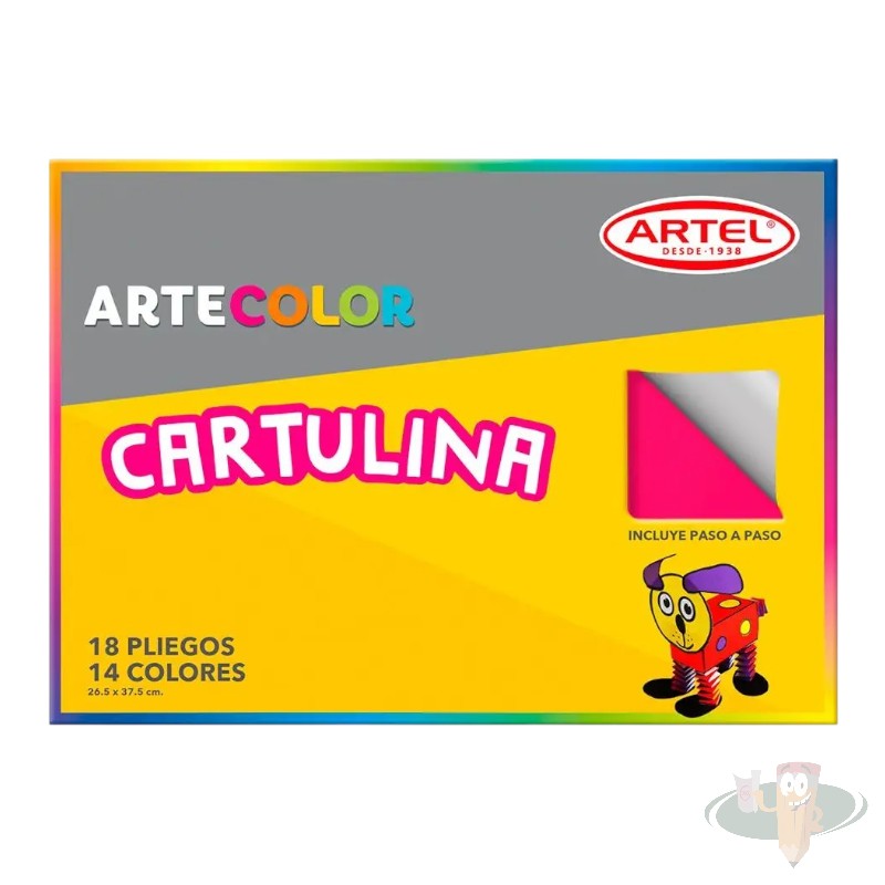 Estuche de cartulina 18 pliegos 14 colores ARTEL