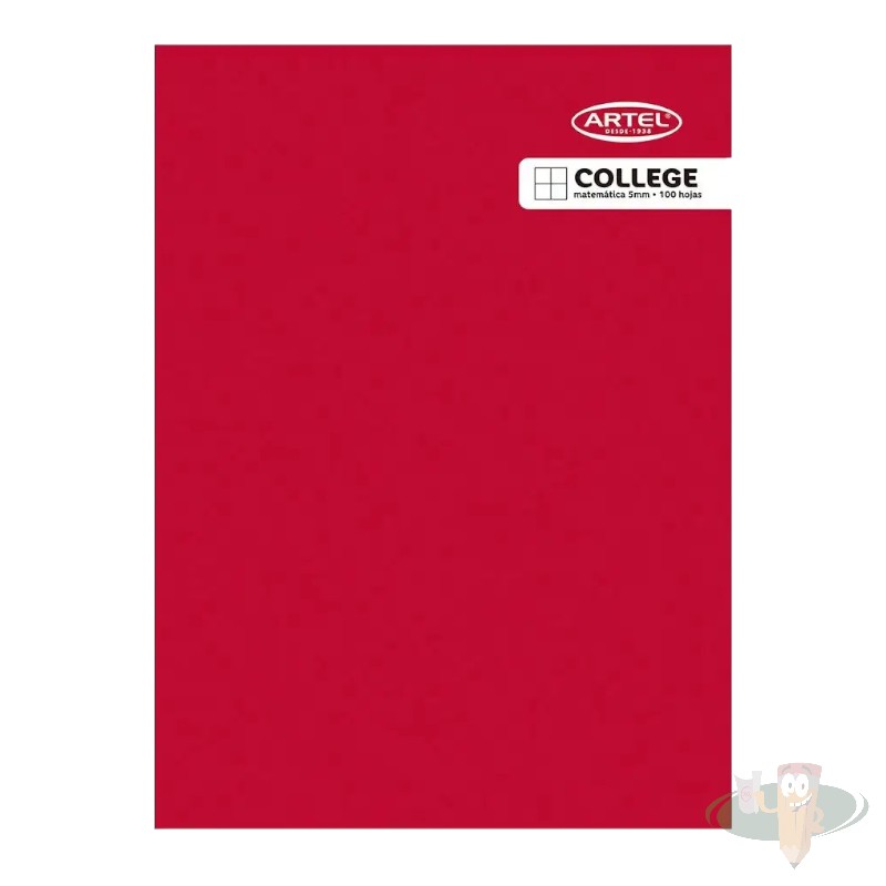 Cuaderno college matemática 5mm 100 hojas color surtido ARTEL - Imagen 2