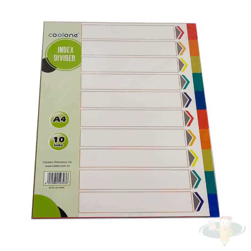 Separador carta a4 vinil 10 posiciones COOLONE