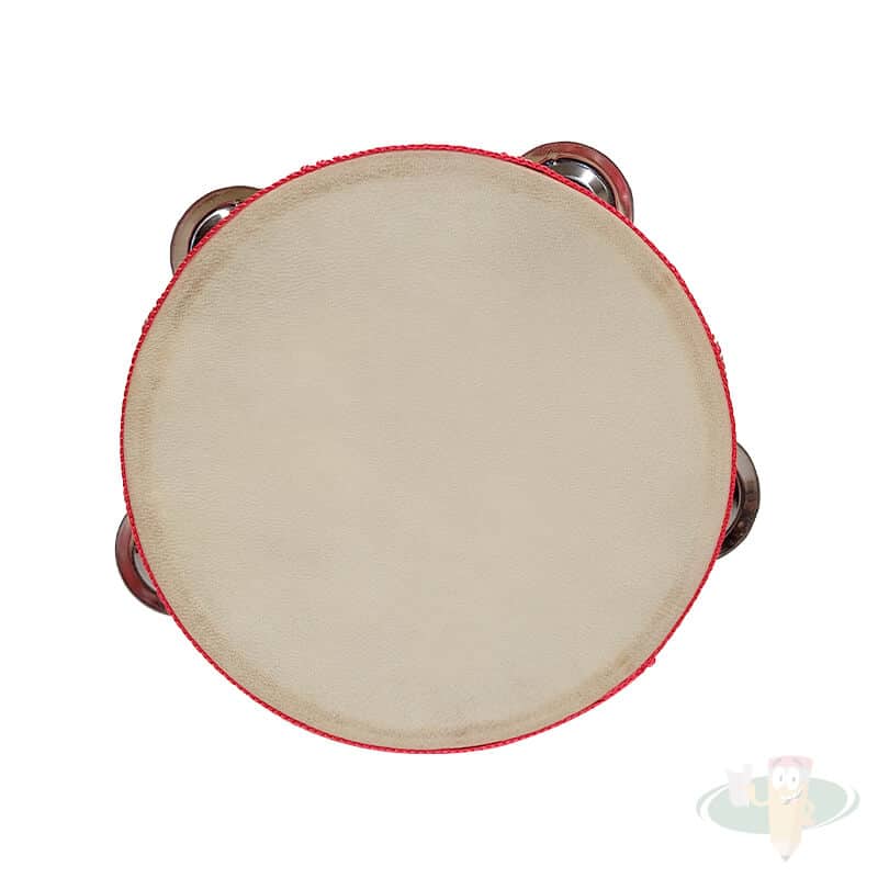 Pandero madera 15cm diámetro con cubierta de piel sintetica musica - Imagen 2