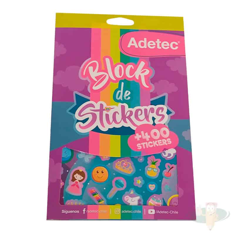 block de stickers niño-niña 400 un ADETEC