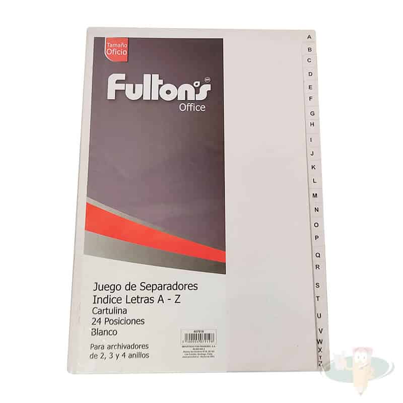 Separadores índice de la A-Z 24 posiciones cartulina FULTONS