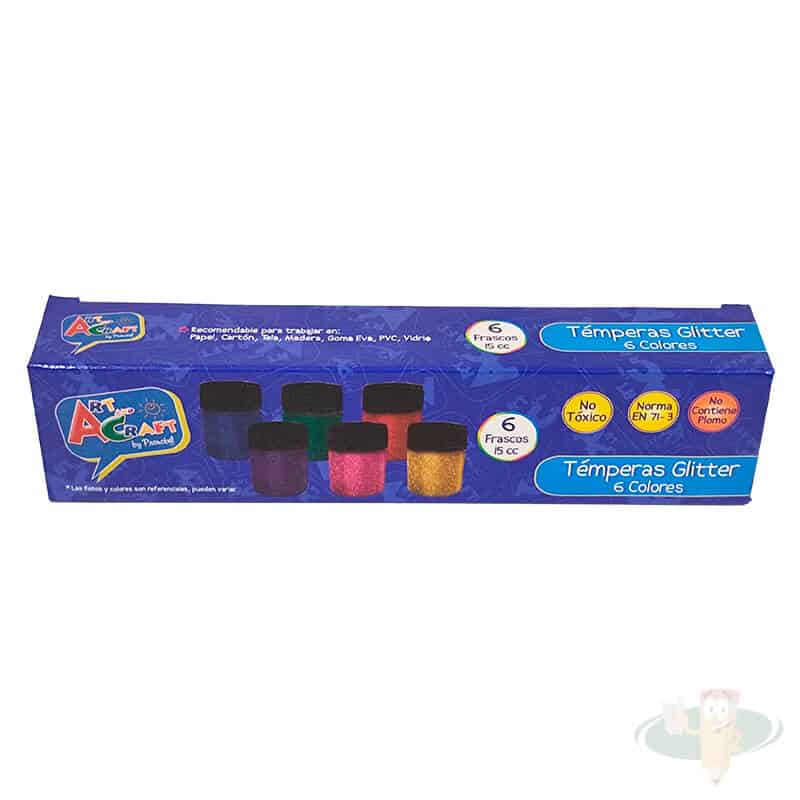 Tempera glitter 6 colores ARTANDCRAFT