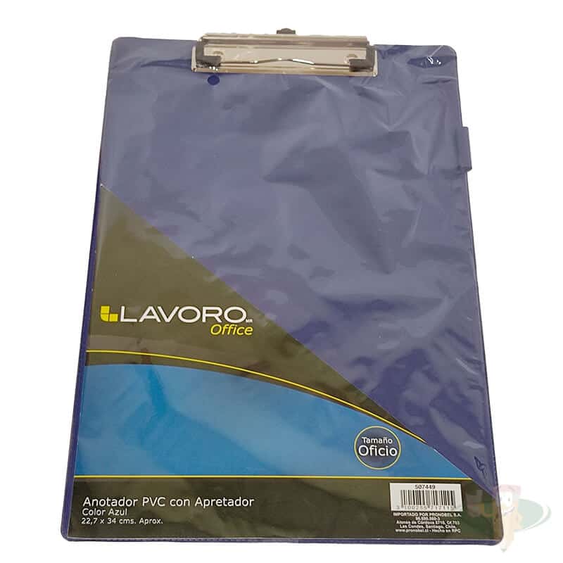 Anotador con apretador pvc oficio azul LAVORO