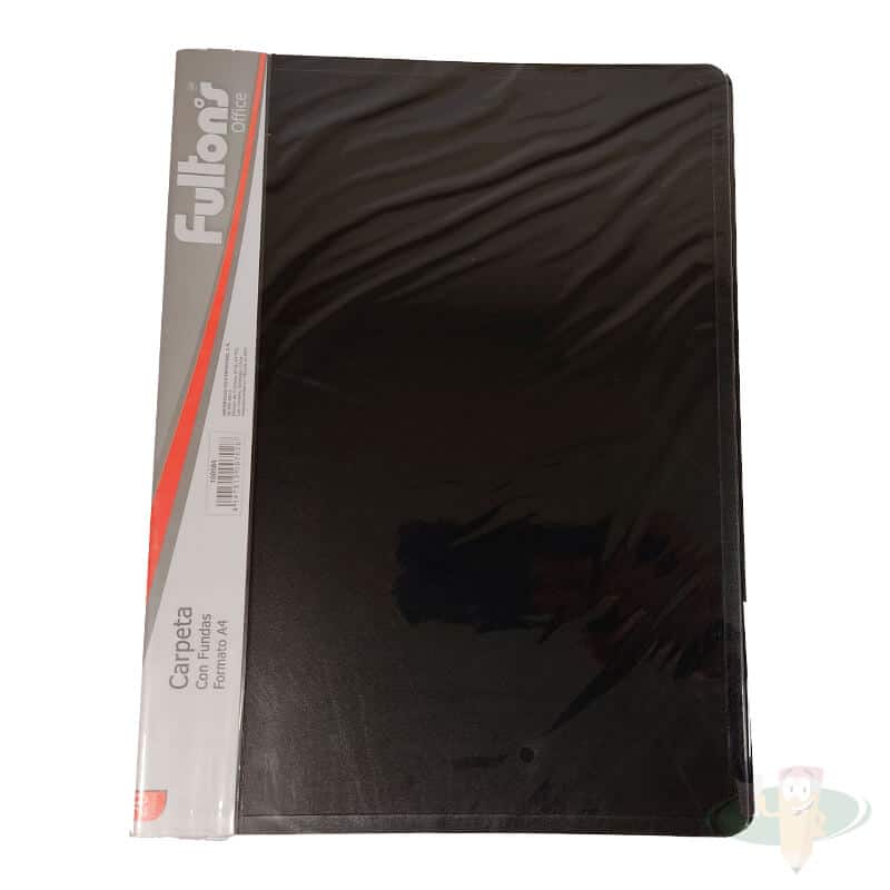 Carpeta vinil carta negra con 20 fundas FULTONS