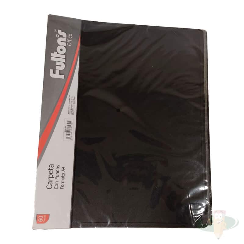 Carpeta vinil carta negra con 60 fundas FULTONS