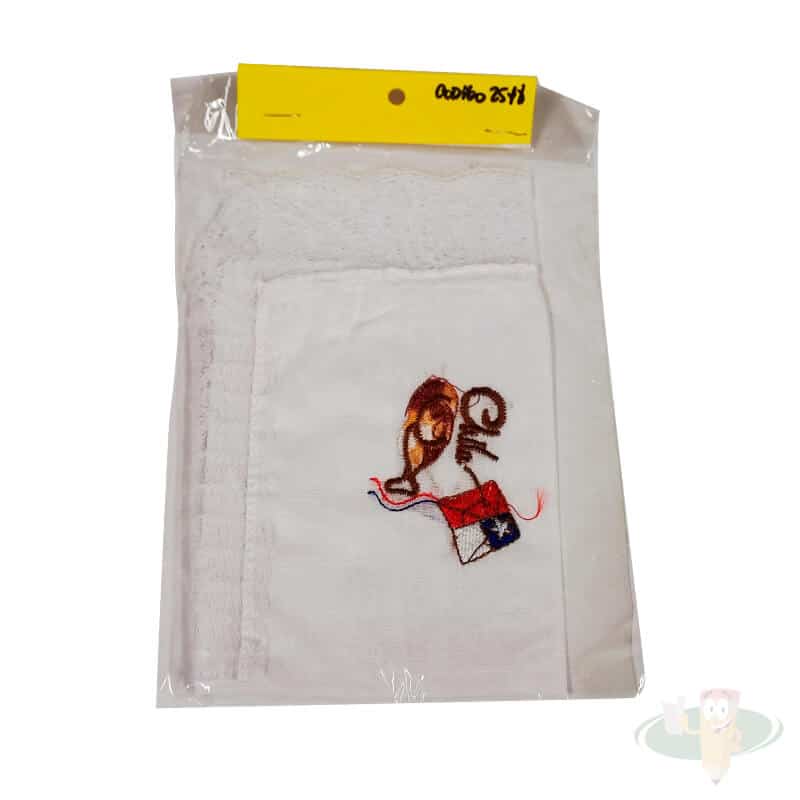 Pañuelo de cueca mujer bordado con blonda