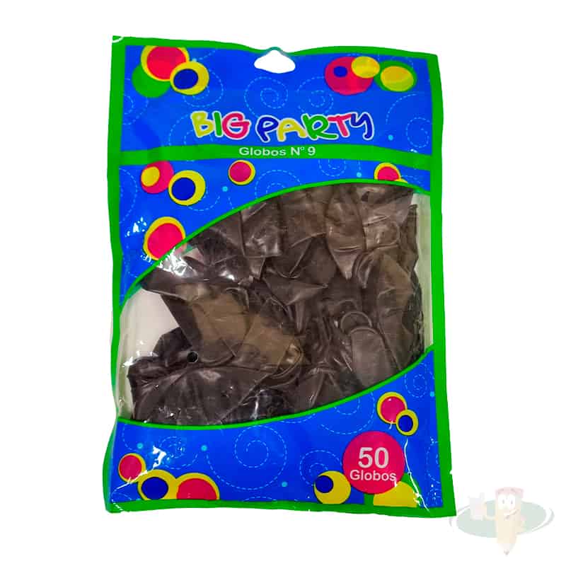 Globos N°9 negro 50un BIG PARTY