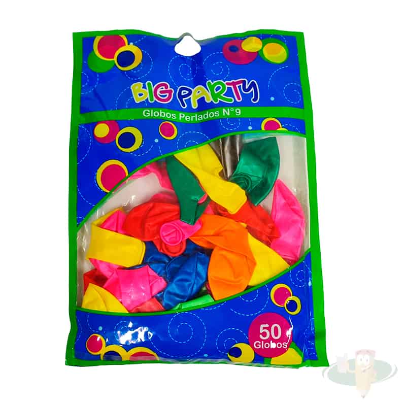 Globo N°9 perlados 50un BIG PARTY