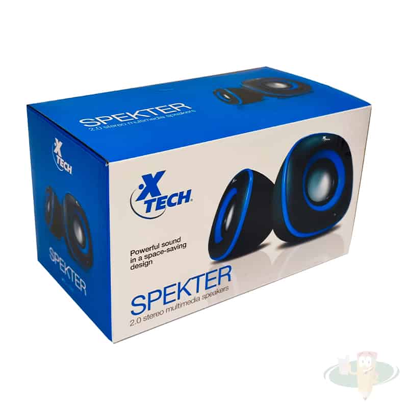 Parlantes estéreo multimedia 2.0 canales alimentación usb conexión 3.5mm XTECH