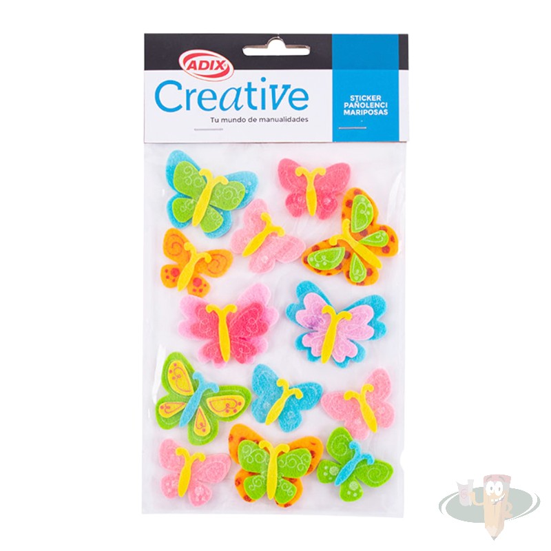 Sticker pañolenci mariposas surtidas ADIX