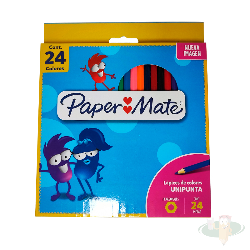 Lápices 24 colores hexagonales PAPER MATE
