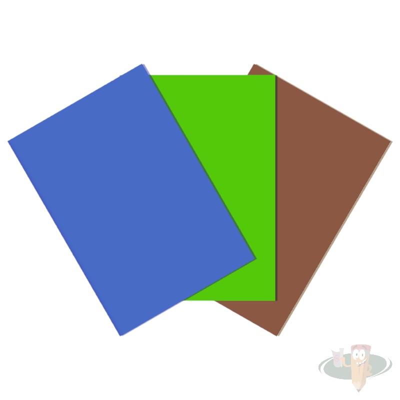 Estuche goma eva adhesiva 3 colores (café, azul y verde) ADIX