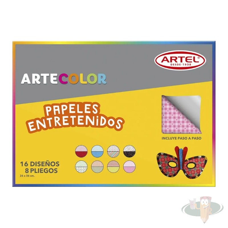 Estuche de papel entretenido 9 pliegos 18 diseños ARTEL
