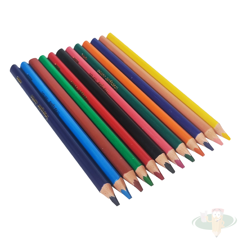 Lápices de madera 12 colores triangulares jumbo + sacapuntas ADIX - Imagen 2