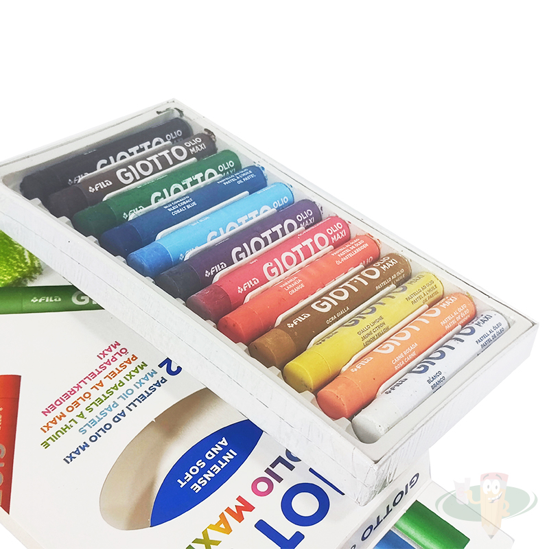 Lápices pastel oleo 12 colores olio maxi GIOTTO - Imagen 2