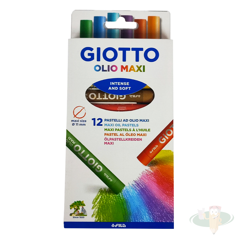 Lápices pastel oleo 12 colores olio maxi GIOTTO