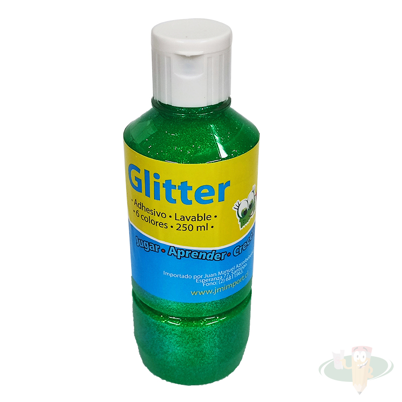 Glitter glue 250ml verde JM