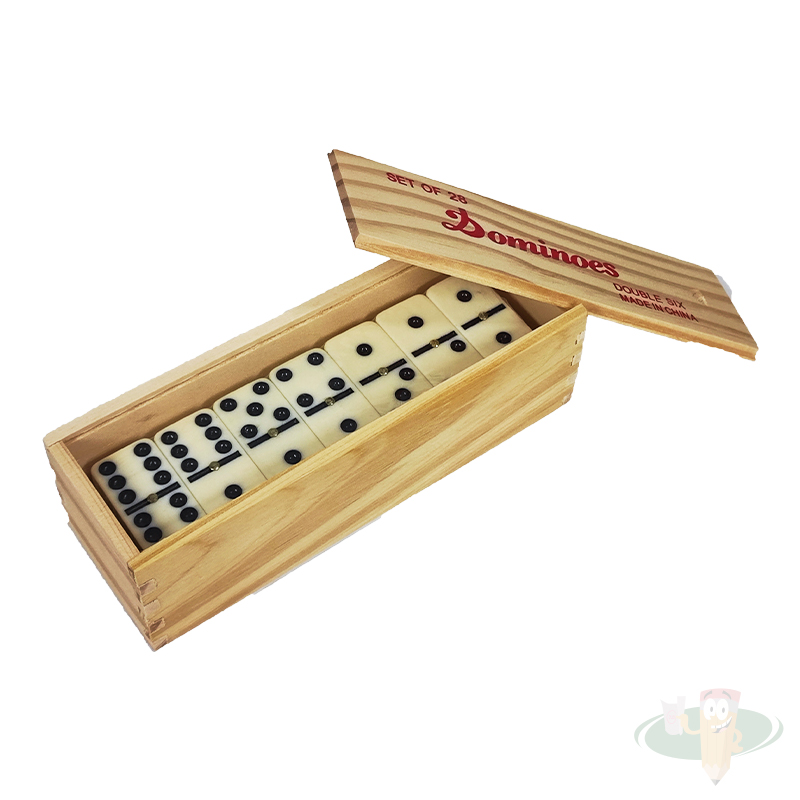 Domino en caja de madera (19x7 cm)