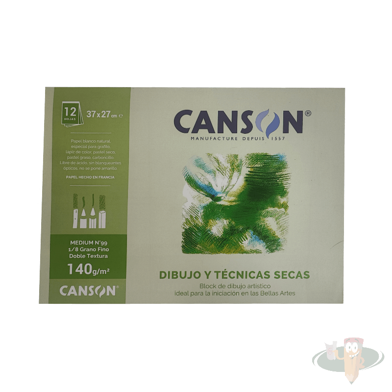 Block de dibujo medium 99 1/8 (140g) 12 hojas CANSON