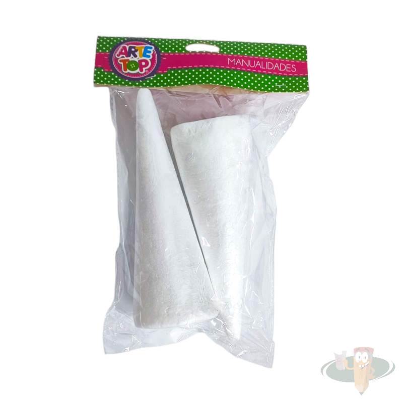 Cono de plumavit 20 cm X 2unidades ARTETOP
