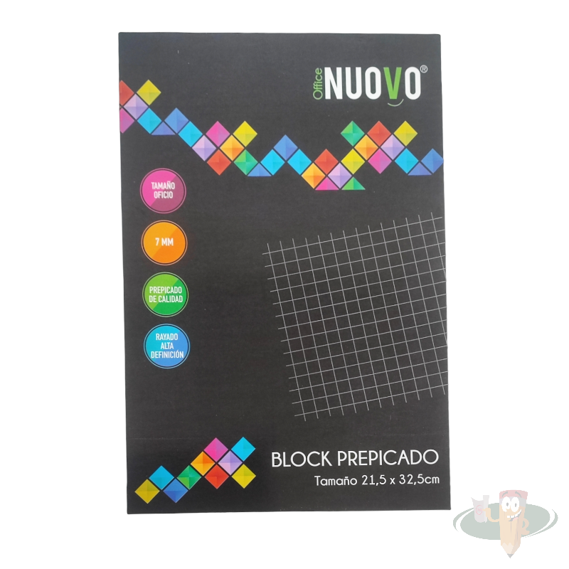 Block prepicado y perforado matemática 7mm oficio 80 hojas NUOVO