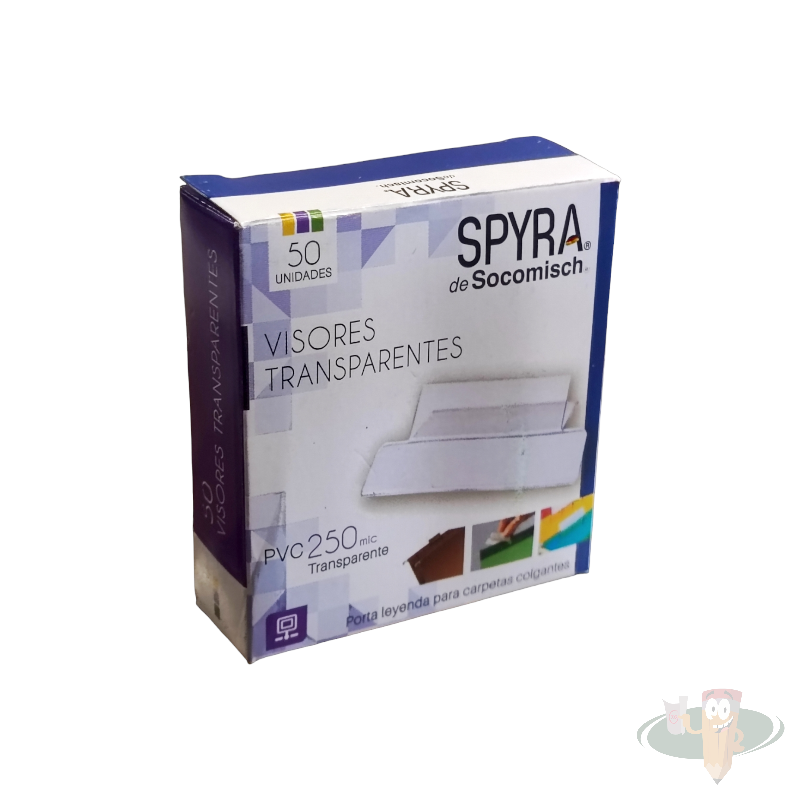 Visores transparentes pvc 250 micrones 50un SPYRA