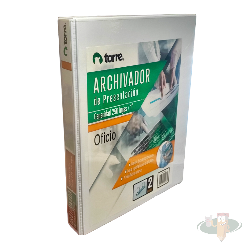 Archivador presentación oficio blanco 1.0" (capacidad 250 hojas) TORRE