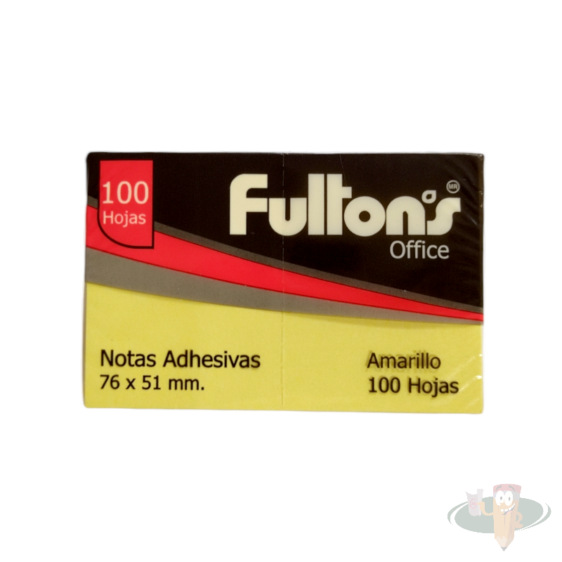 Notas adhesivas amarillas 76x51 mm 100 hojas FULTONS