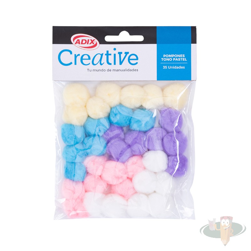 Pompones colores pastel 35un ADIX