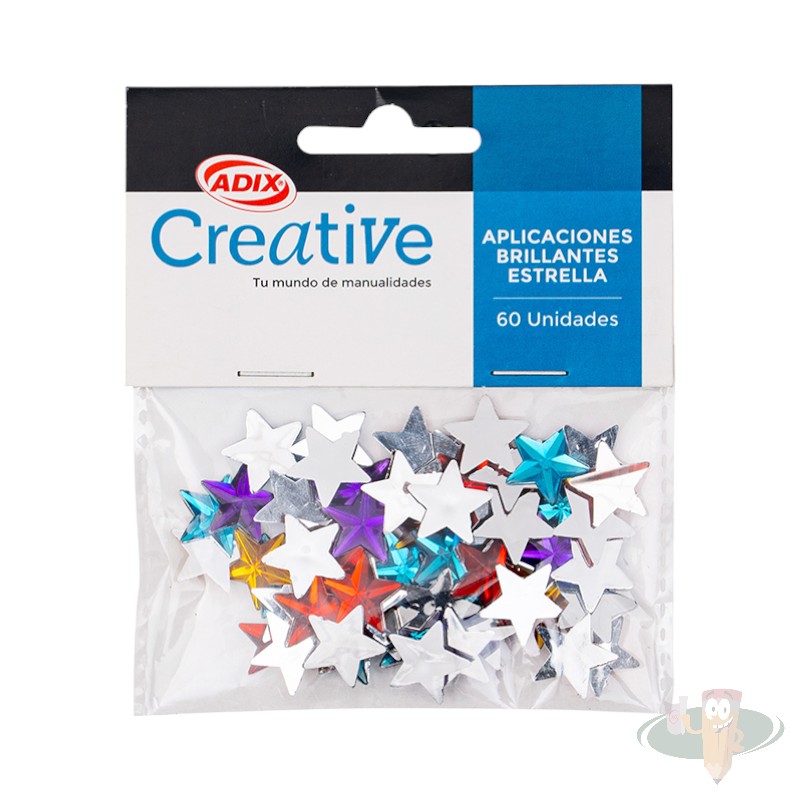 Aplicaciones brillantes diseño estrella 60un colores variados ADIX