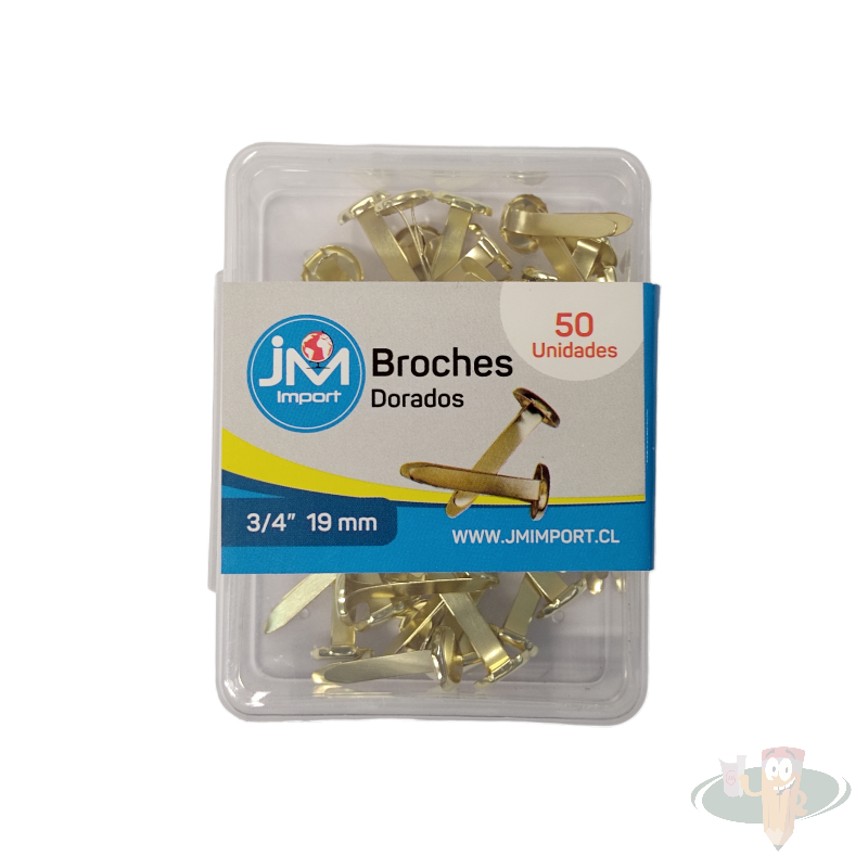 Broches mariposa dorados 19mm 50un JM