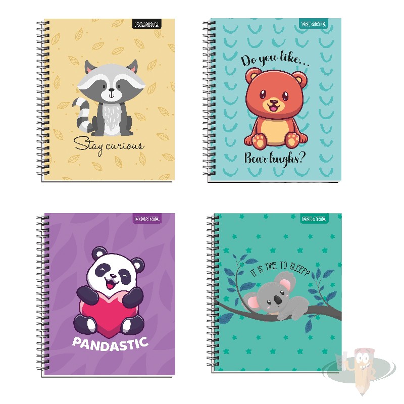 Cuaderno universitario matemática 7mm t/d 100 hojas diseño animales cute PROARTE - Imagen 2