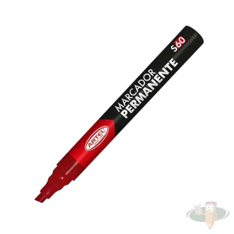 Marcador permanente punta biselada s60 rojo ARTEL