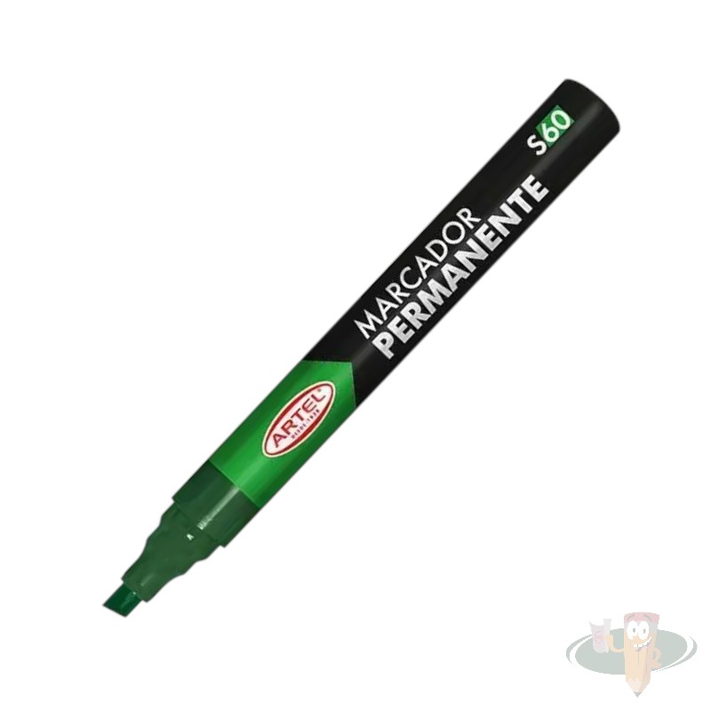 Plumon marcador permanente punta biselada s60 verde ARTEL